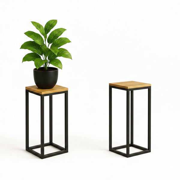 STOJAK NA KWIATY LOFT METALOWY CZARNY KWIETNIK PODŁOGOWY NA KWIATY 45 CM - Loftivo