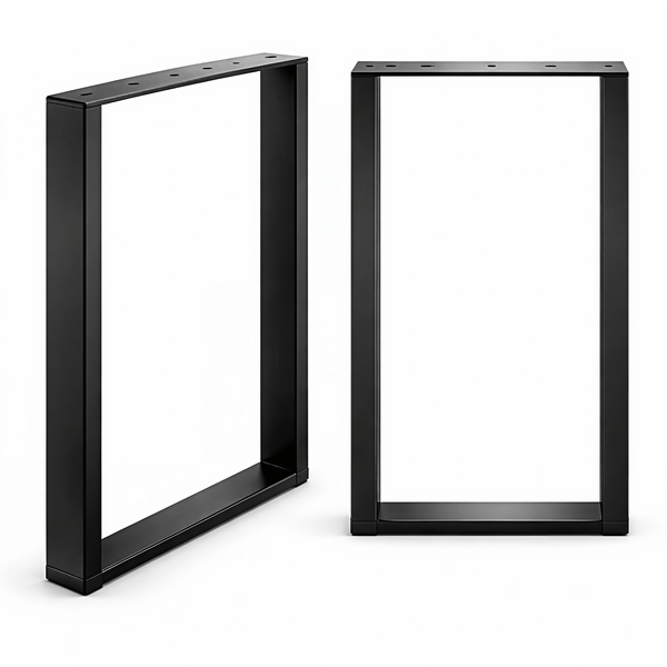 Nogi loft do stołu metalowe 50x72 cm U czarne zestaw 2 szt - Loftivo