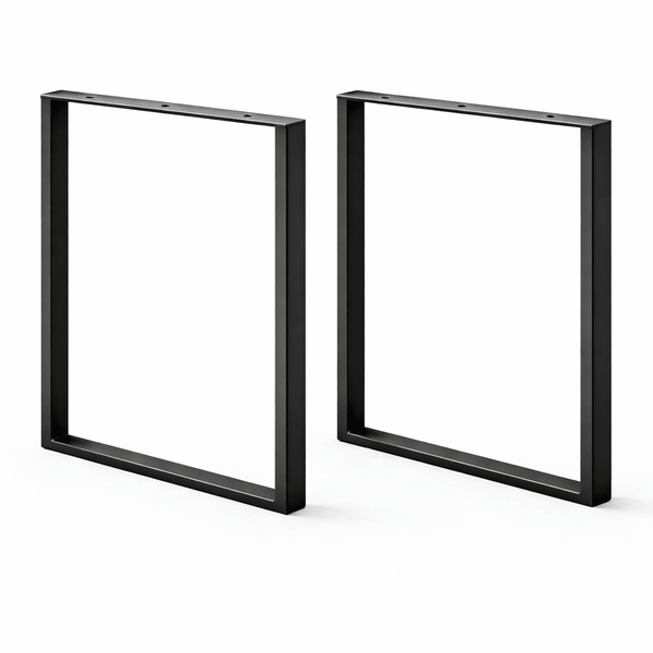 Nogi do stołu wyspy szerokie metalowe 70x72 cm U czarne - Loftivo