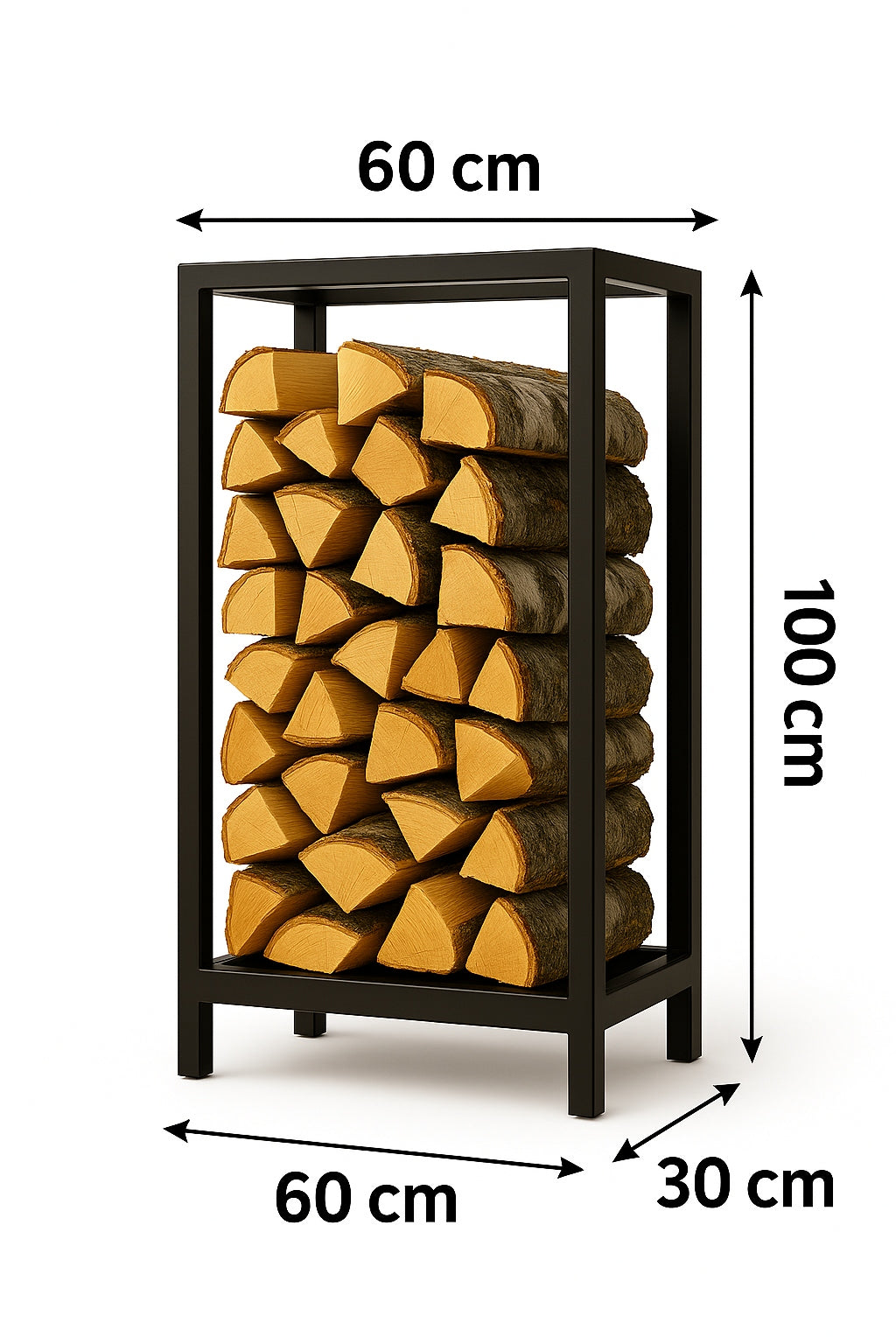 Stojak na drewno kominkowe na nóżkach LOFT