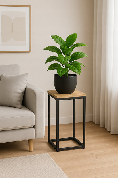 STOJAK NA KWIATY LOFT METALOWY CZARNY KWIETNIK PODŁOGOWY NA KWIATY 45 CM