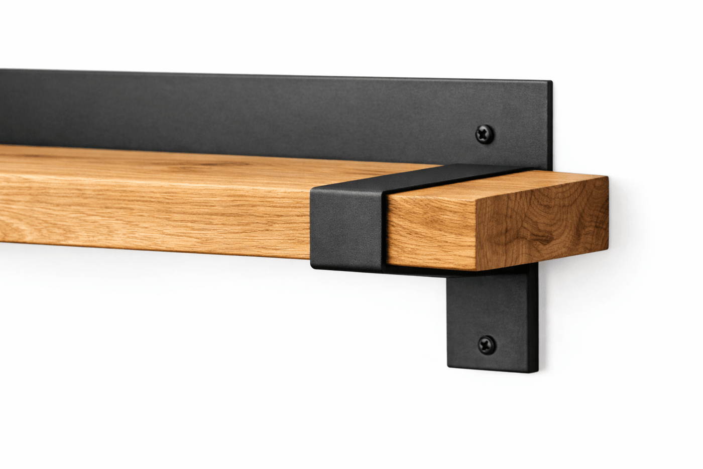 Półka ścienna loft 60 cm DĄB + stal wspornik industrialna - Loftivo