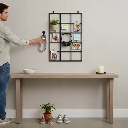 PANEL ŚCIENNY GRID ORGANIZER LOFT 60x100 SIATKA KWIETNIK WIESZAK CZARNY MAT