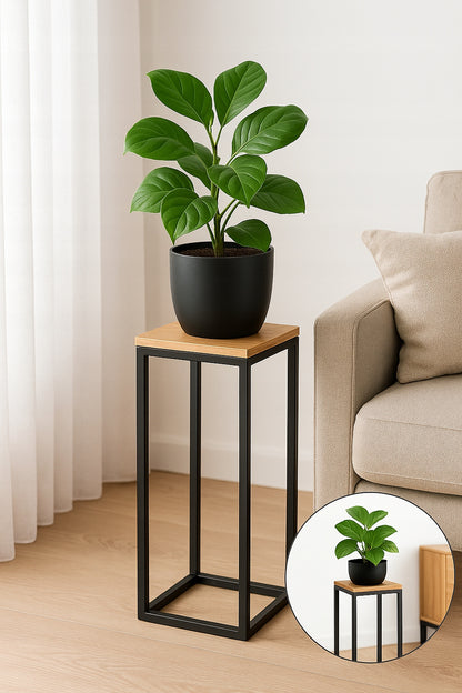 STOJAK NA KWIATY LOFT METALOWY CZARNY KWIETNIK PODŁOGOWY NA KWIATY 45 CM