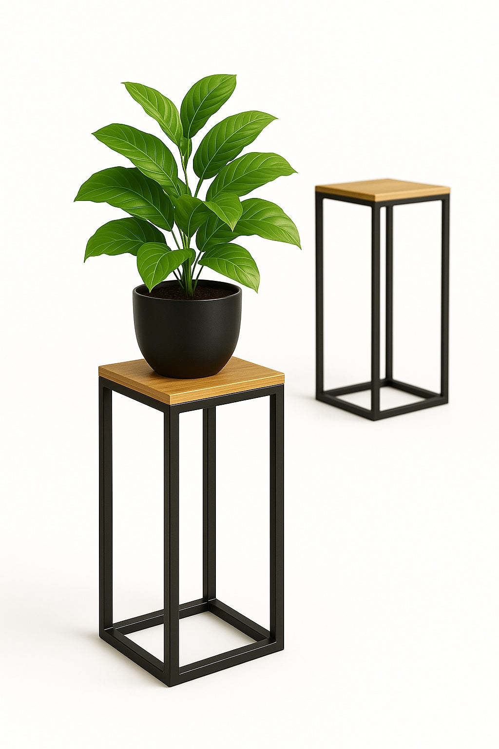 STOJAK NA KWIATY LOFT METALOWY CZARNY KWIETNIK PODŁOGOWY NA KWIATY 45 CM