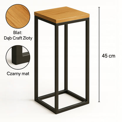 STOJAK NA KWIATY LOFT METALOWY CZARNY KWIETNIK PODŁOGOWY NA KWIATY 45 CM