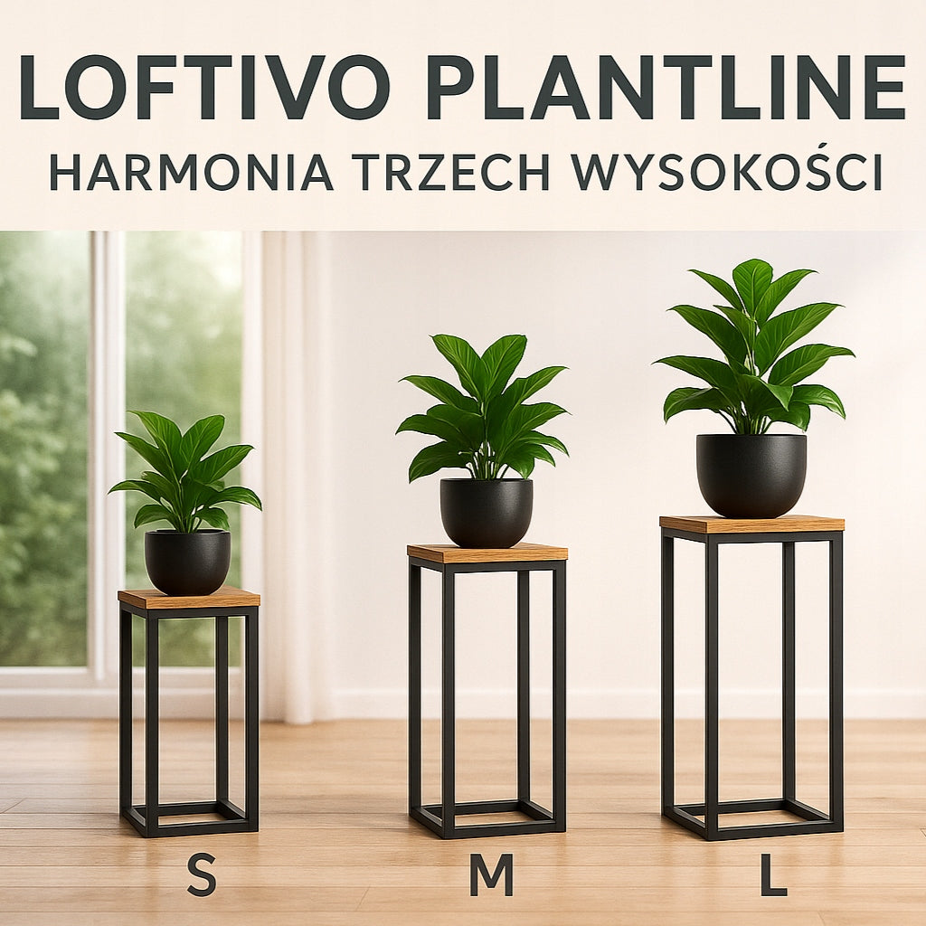 STOJAK NA KWIATY PODŁOGOWY 85 CM METALOWY CZARNY KWIETNIK NA ROŚLINY KWIATY