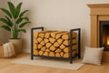 Szeroki metalowy kosz na drewno loft - Loftivo