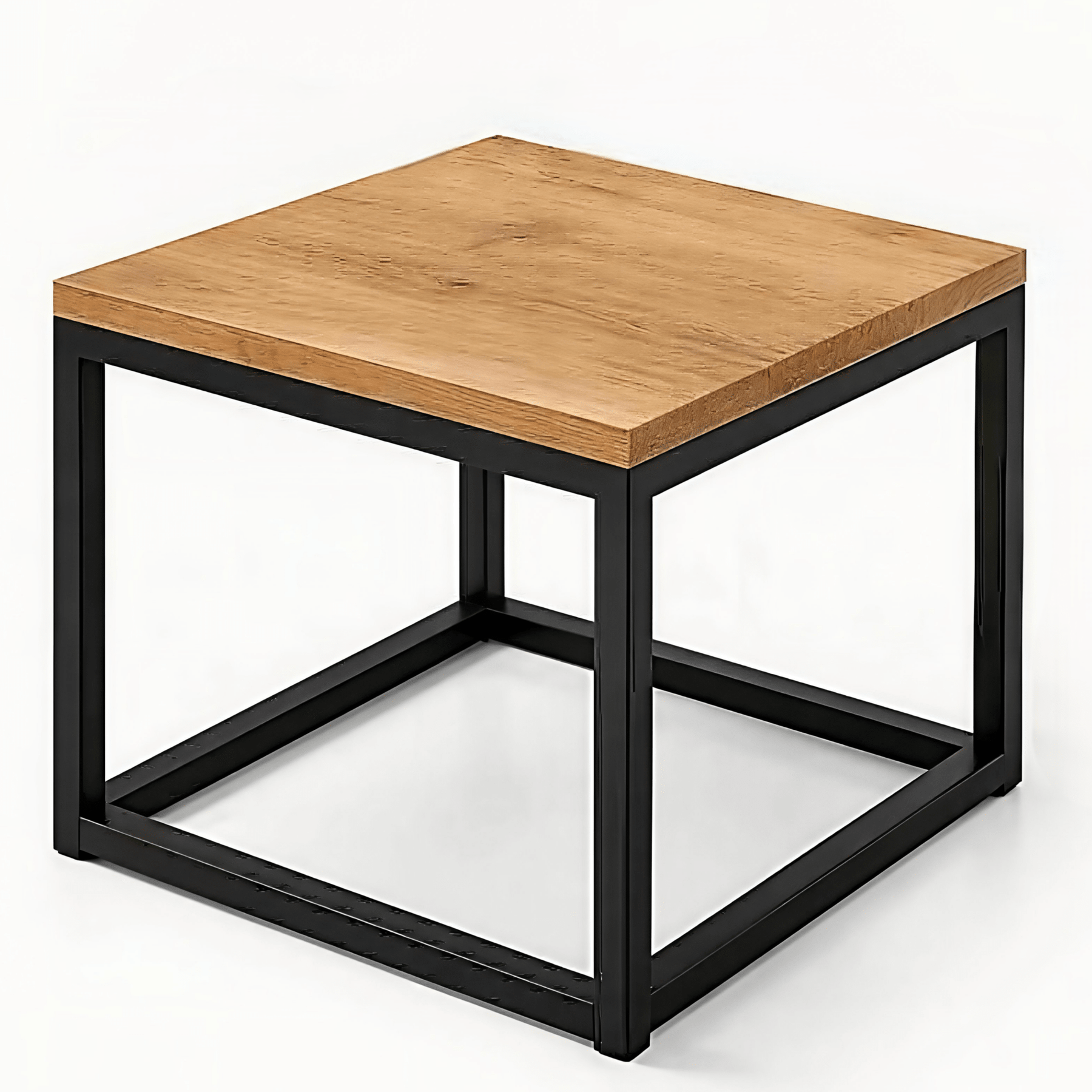 Stolik kawowy loft box 40 50 60 cm dąb i czarny metal