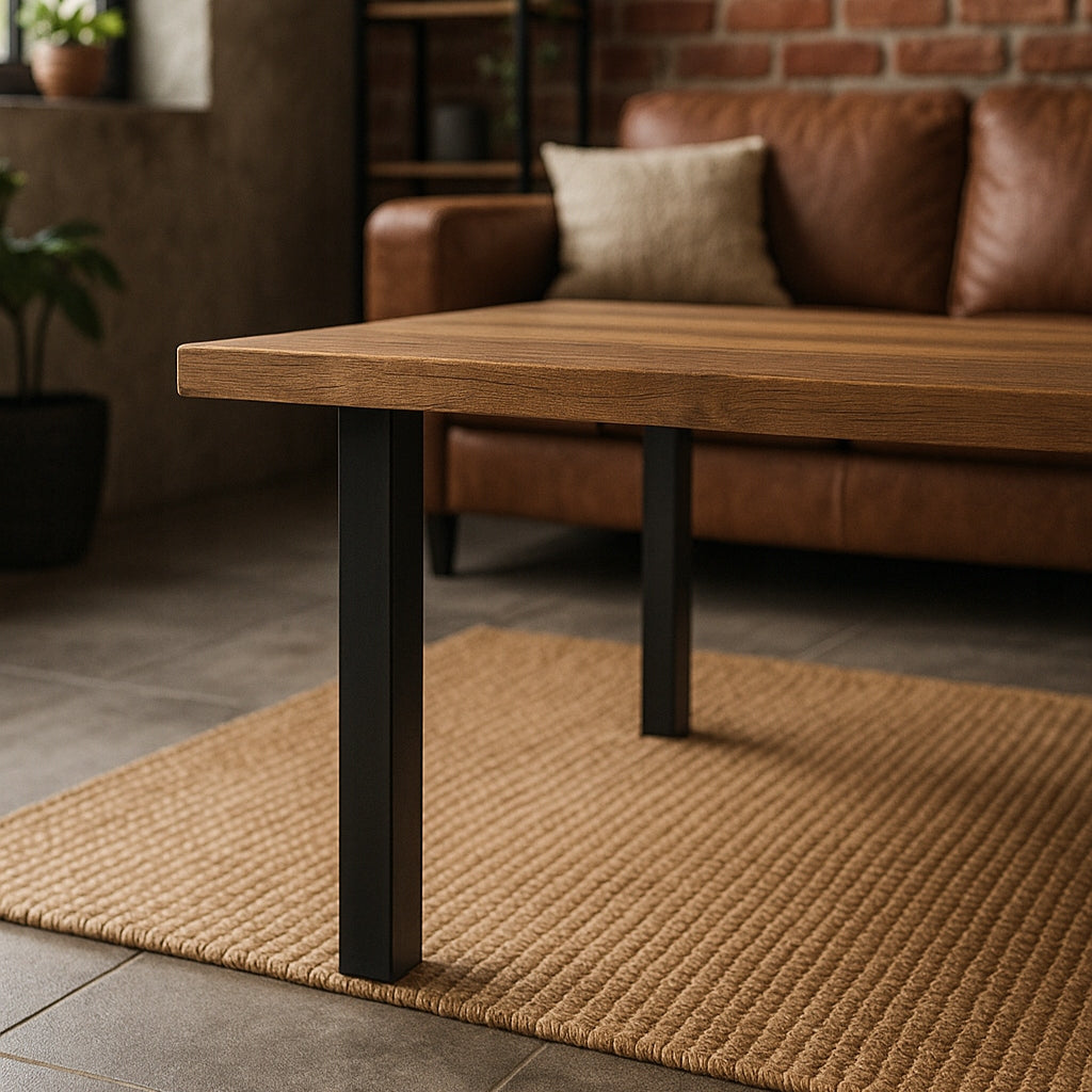 Nogi meblowe do stolika ławy ławki loft 40 cm czarne metalowe nóżki