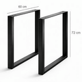NOGI DO STOŁU BIURKA LOFT 60X72 CM METALOWE INDUSTRIALNE CZARNE 6X2 CM - Loftivo