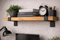 Półka ścienna loft 60 cm DĄB + stal wspornik industrialna - Loftivo