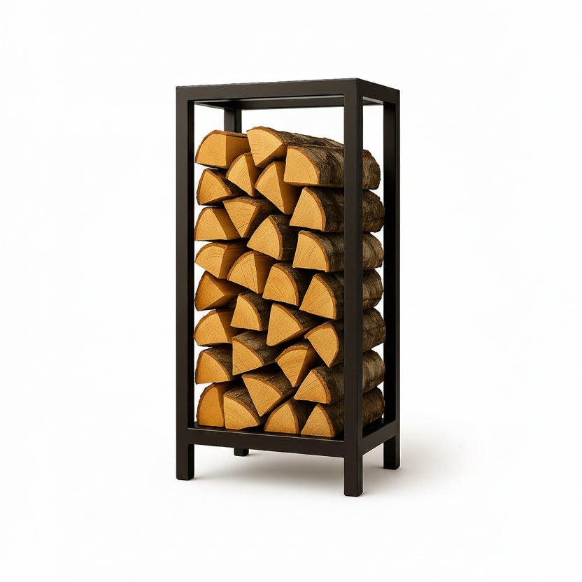 Stojak na drewno kominkowe na nóżkach loft 100x60x30 cm