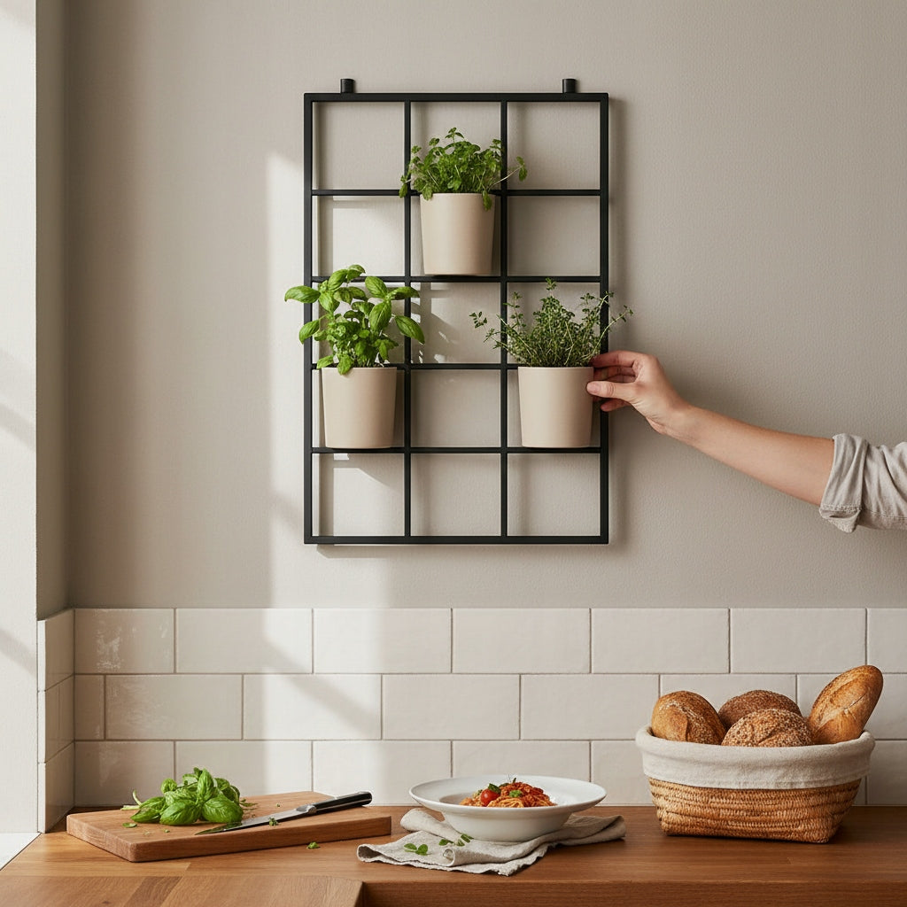 PANEL ŚCIENNY GRID ORGANIZER LOFT 60x100 SIATKA KWIETNIK WIESZAK CZARNY MAT