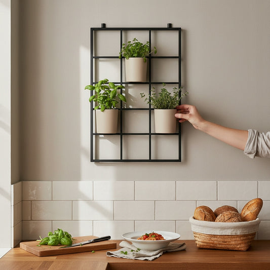 PANEL ŚCIENNY GRID ORGANIZER LOFT 60x100 SIATKA KWIETNIK WIESZAK CZARNY MAT