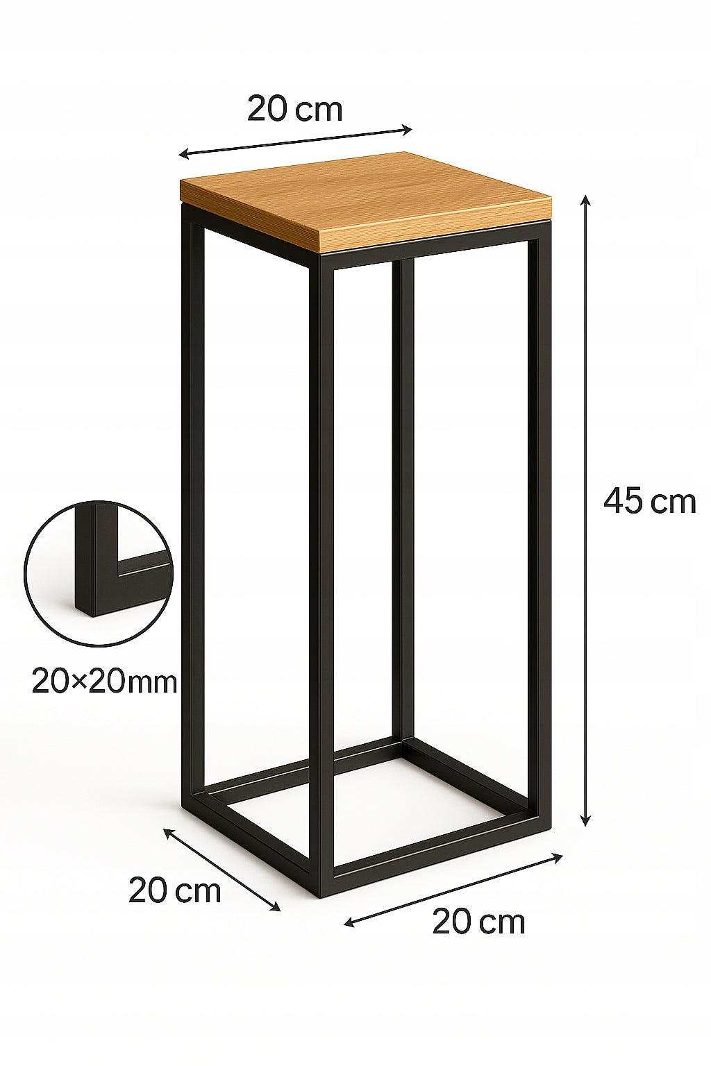 STOJAK NA KWIATY LOFT METALOWY CZARNY KWIETNIK PODŁOGOWY NA KWIATY 45 CM