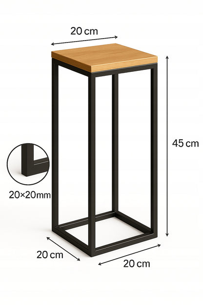 STOJAK NA KWIATY LOFT METALOWY CZARNY KWIETNIK PODŁOGOWY NA KWIATY 45 CM