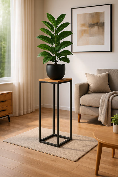 STOJAK NA KWIATY PODŁOGOWY 85 CM METALOWY CZARNY KWIETNIK NA ROŚLINY KWIATY