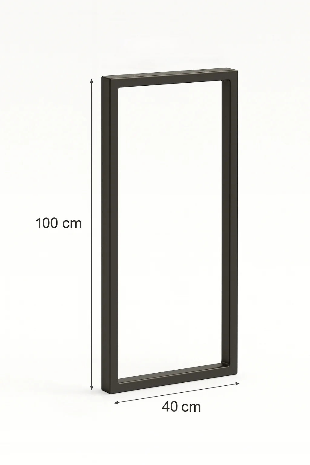 NOGA DO WYSPY BARKU KONSOLI LOFT 40x100 CM METALOWE CZARNE PROFIL 4X2 CM