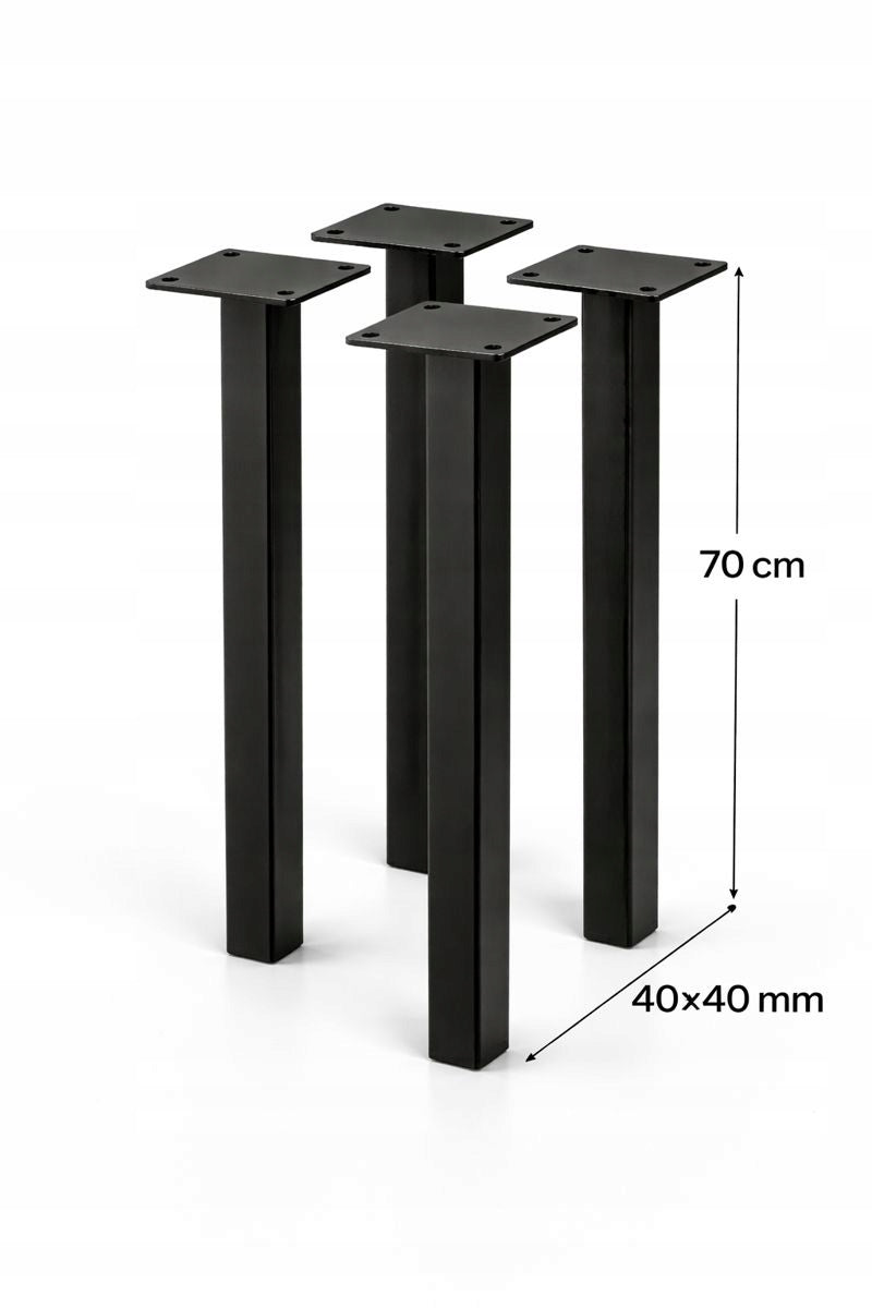 Nogi do stołu biurka 70 cm loft czarne metalowe mocne nogi do stołu