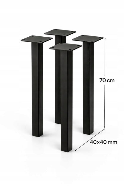 Nogi do stołu biurka 70 cm loft czarne metalowe mocne nogi do stołu