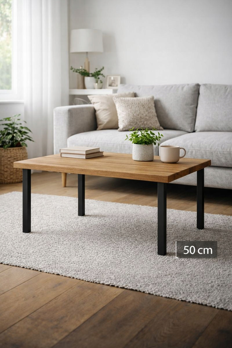 Nogi meblowe do konsoli stolika 50 cm metalowe czarne loft