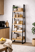 Regał drabinkowy loft 5 półek DĄB 180cm metal industrial - Loftivo nowość regał do sypialni salon regał drabinkowy 5 półek
