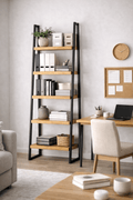 Regał drabinkowy loft 5 półek DĄB 180cm metal industrial - Loftivo nowość regał do sypialni salon regał drabinkowy 5 półek