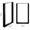 Nogi loft do stołu metalowe 50x72 cm U czarne zestaw 2 szt - Loftivo