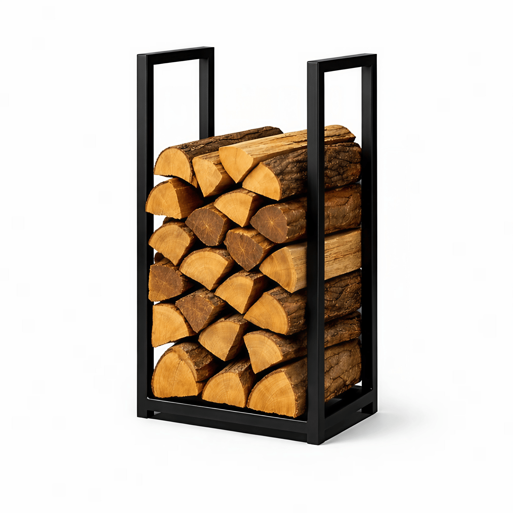 Stojak na drewno kominkowe loft 80x40x30 cm czarny metal