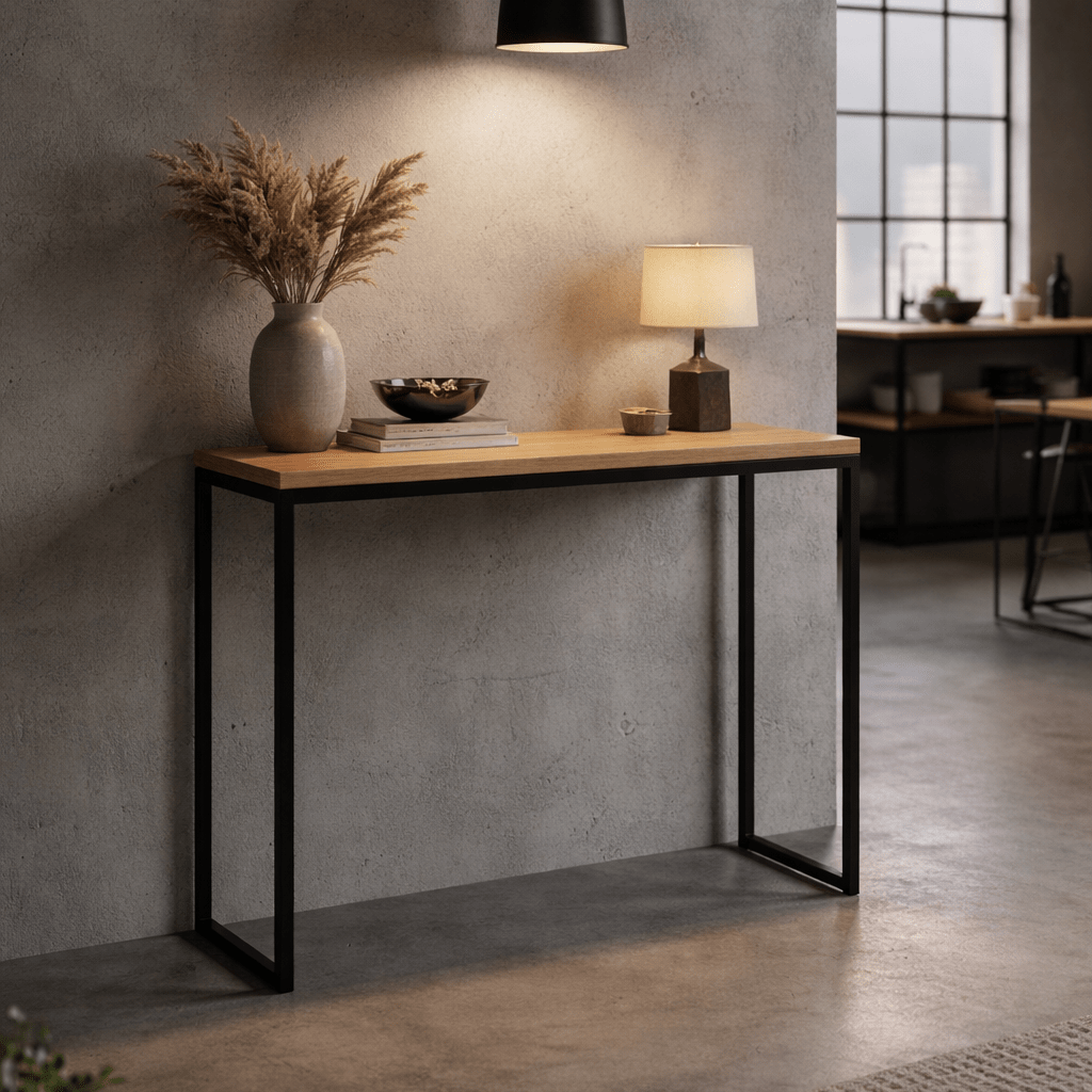 Wąska konsola loft do przedpokoju i salonu 80 100 120 cm