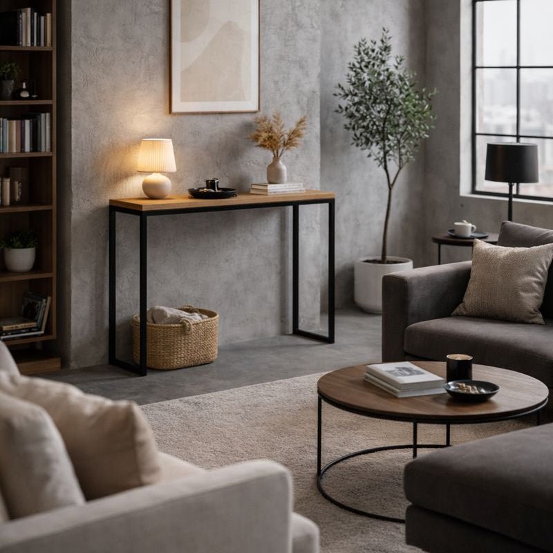 Wąska konsola loft do przedpokoju, sypialni i salonu - Loftivo