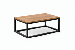 Stolik kawowy do salonu loft – czarna rama i blat dąb | Loftivo - Loftivo