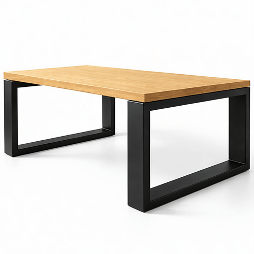 Stolik kawowy loft do salonu dąb i czarny metal