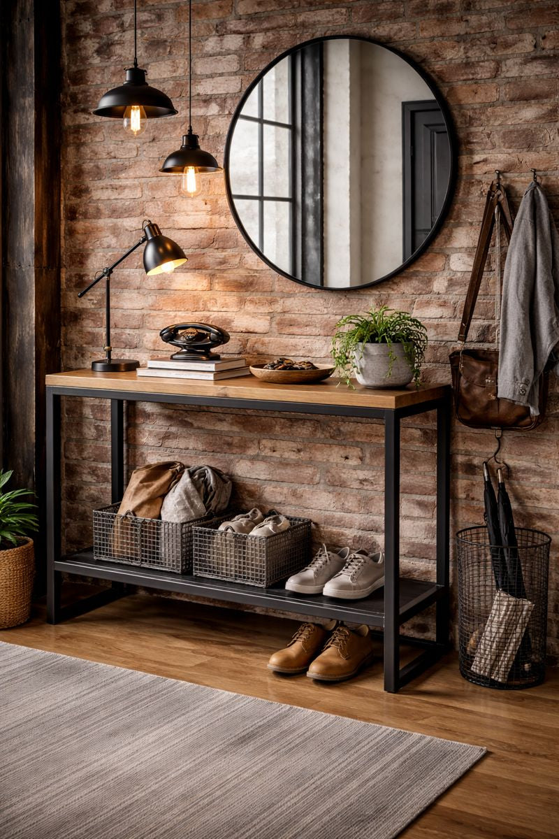 Konsola Loft w industrialnym wnętrzu