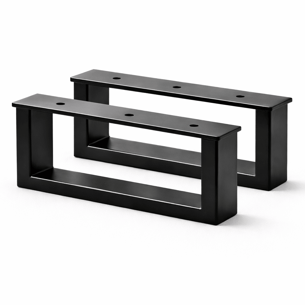Niskie czarne nogi metalowe Loftivo do stolika i ławy 40x10 cm