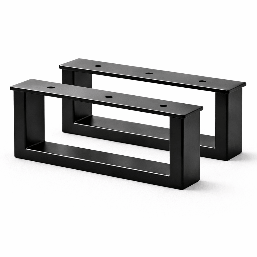 Nogi metalowe do stolika i ławy loft 40x10 cm czarny mat