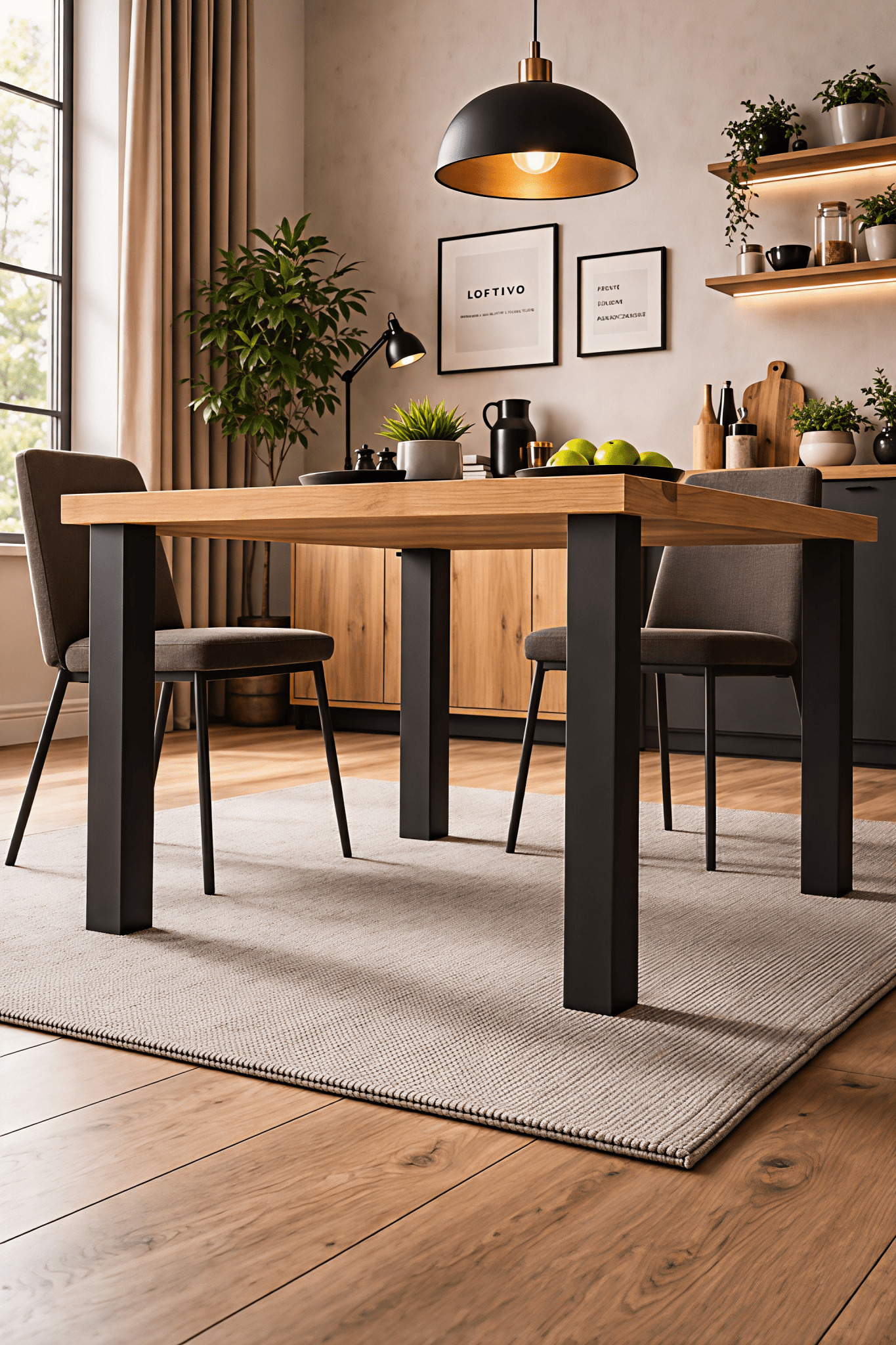 Nogi metalowe do stołu 72 cm – zestaw 4 szt. czarny mat