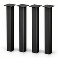 NOGI DO STOŁU 72 CM METALOWE CZARNE LOFT BIURKO SOLIDNE 6X6 CM ZESTAW 4 SZT - Loftivo