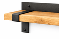 Półka ścienna loft 60 cm DĄB + stal wspornik industrialna - Loftivo