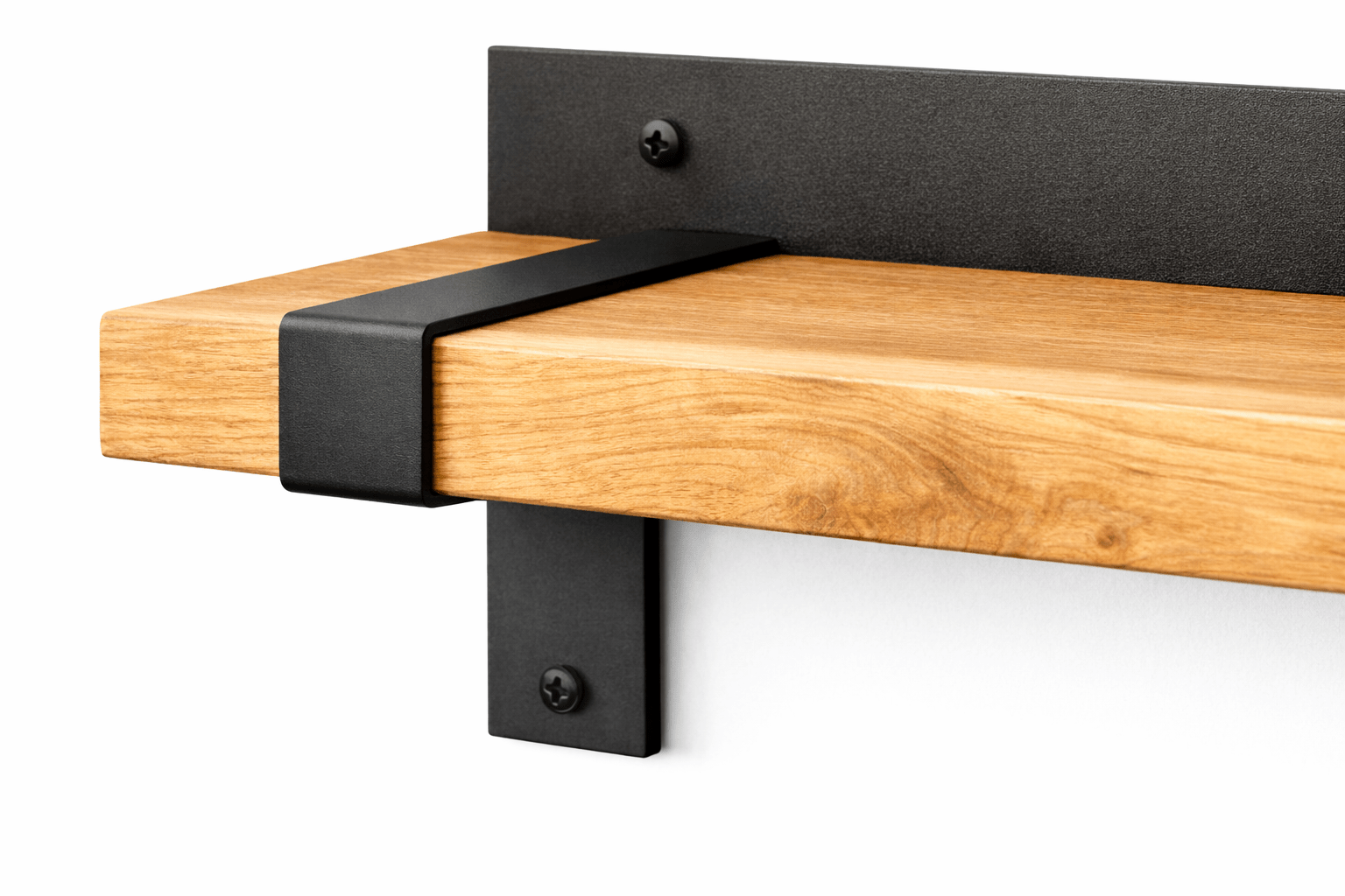 Półka ścienna loft 60 cm dąb i metal