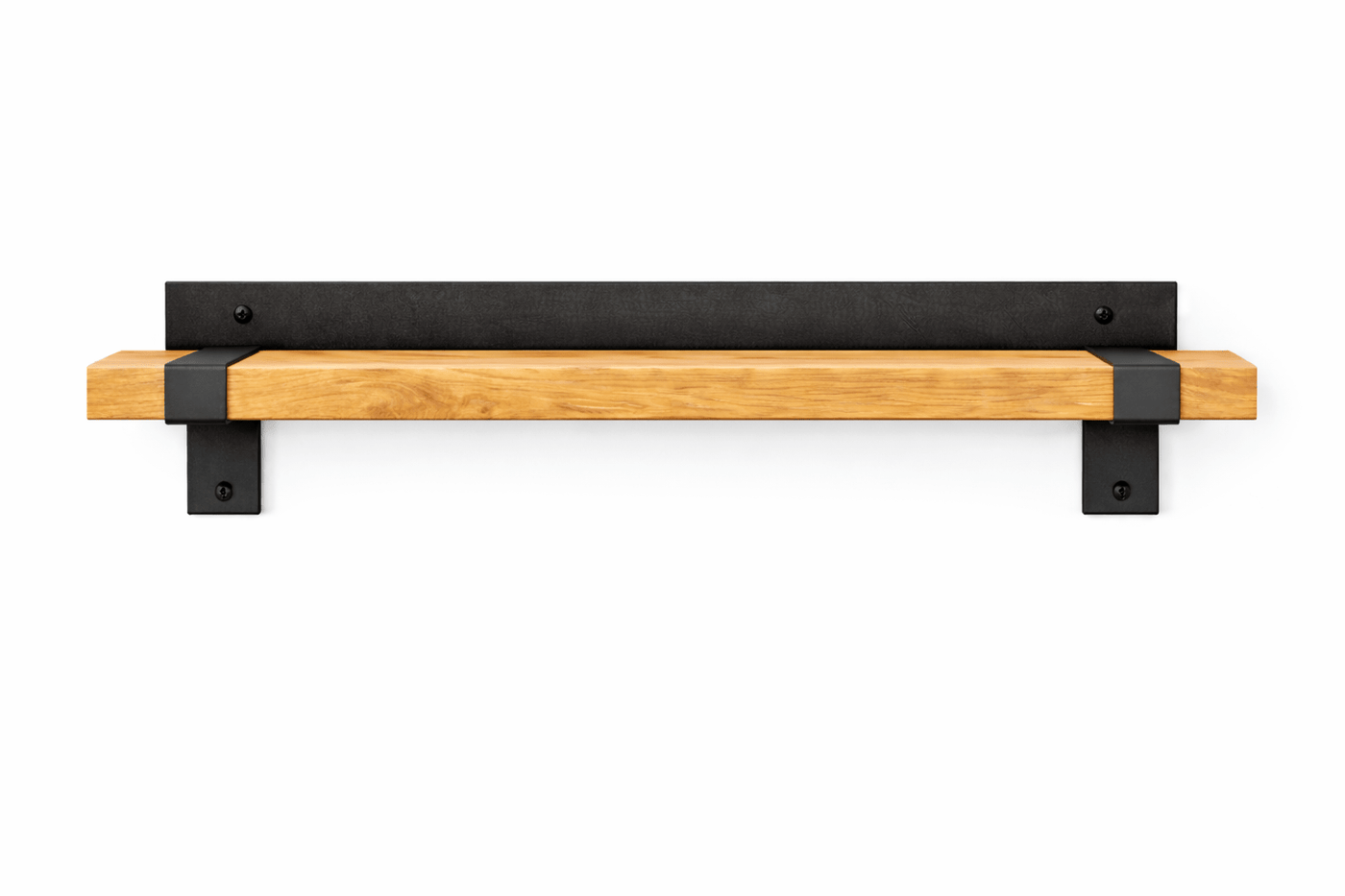Półka ścienna loft 60 cm DĄB + stal wspornik industrialna - Loftivo