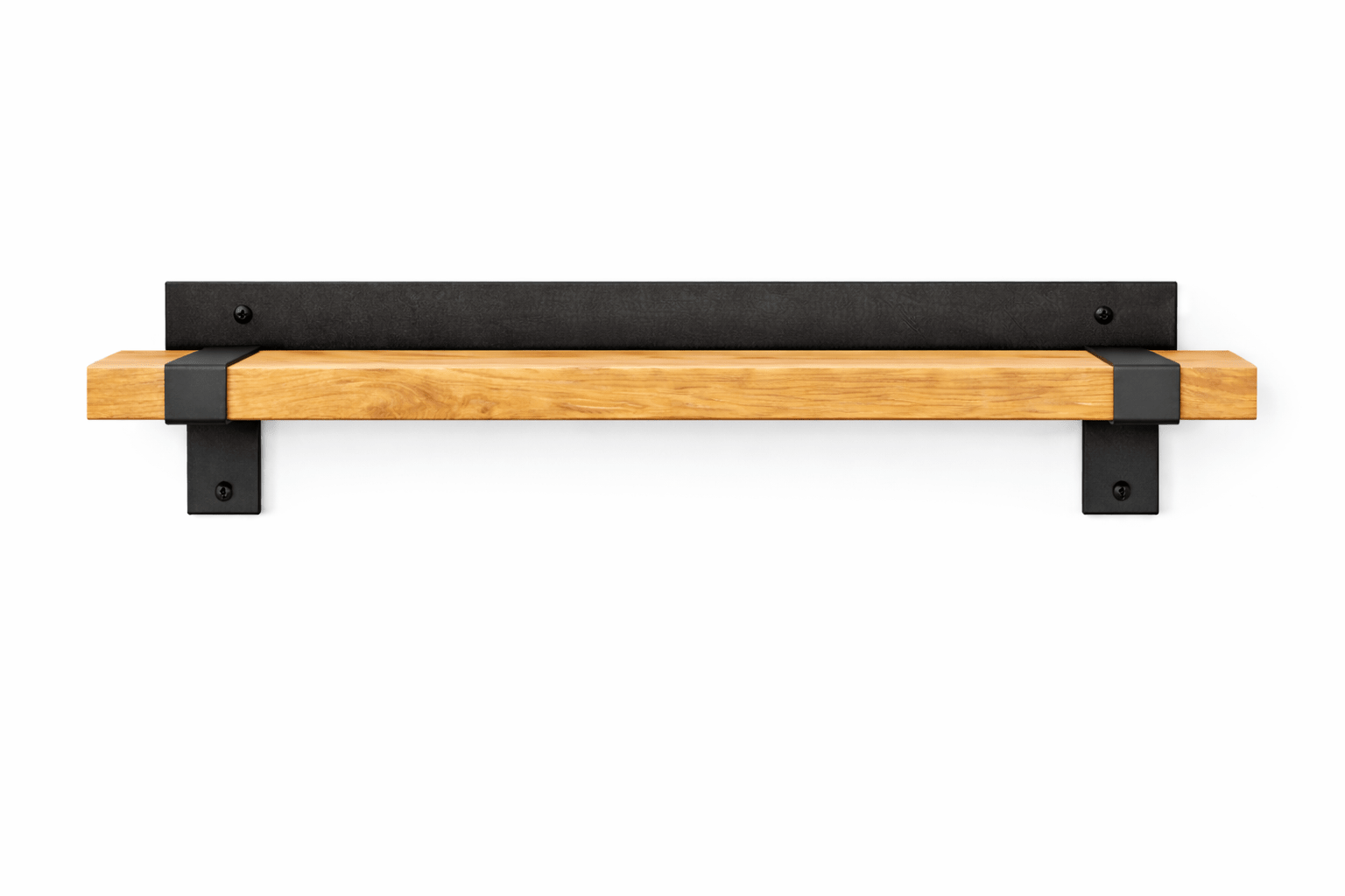 Półka ścienna loft 60 cm dąb i metal