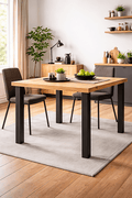 NOGI DO STOŁU 72 CM METALOWE CZARNE LOFT BIURKO SOLIDNE 6X6 CM ZESTAW 4 SZT - Loftivo