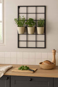 PANEL ŚCIENNY GRID ORGANIZER LOFT 60x100 SIATKA KWIETNIK WIESZAK CZARNY MAT - Loftivo