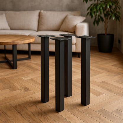 Nogi meblowe do stolika ławy ławki loft 40 cm czarne metalowe nóżki