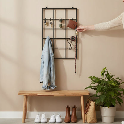 PANEL ŚCIENNY GRID ORGANIZER LOFT 60x100 SIATKA KWIETNIK WIESZAK CZARNY MAT