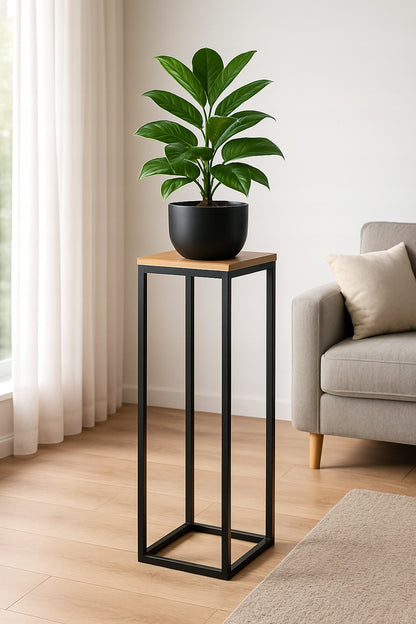 STOJAK NA KWIATY PODŁOGOWY 85 CM METALOWY CZARNY KWIETNIK NA ROŚLINY KWIATY