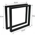 Nogi do stołu biurka loft 70x72 cm metalowe czarny mat - Loftivo