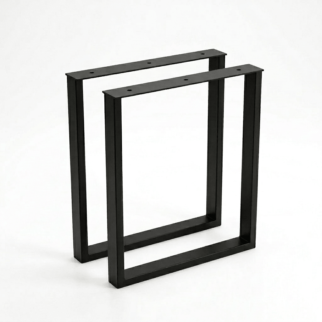 NOGI DO STOŁU BIURKA LOFT 60X72 CM METALOWE INDUSTRIALNE CZARNE 6X2 CM - Loftivo